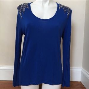 Two by Vince Camuto Studded Shoulder Sleeve Top